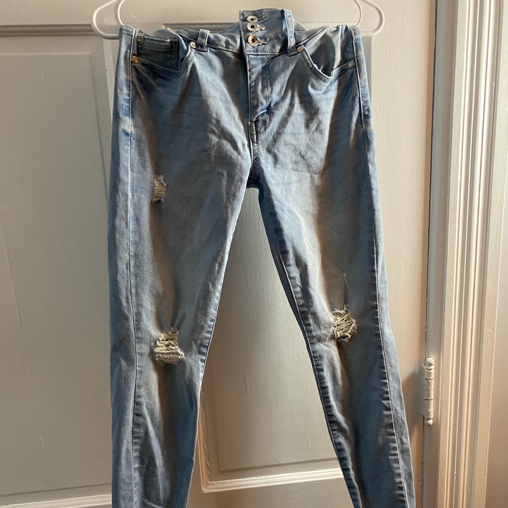 Kendall + Kylie high waist skinny jeans light wash